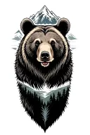 bear with Appalachian Mountains behind it  tattoo design idea