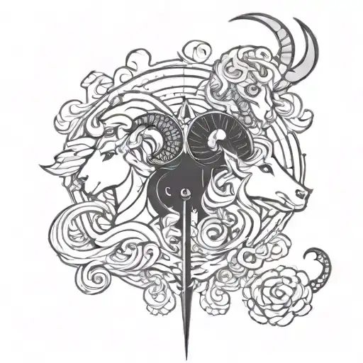 Aries And Leo Combined tattoo design idea