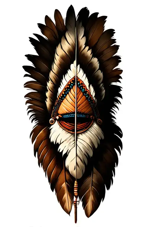 Indian Plume Dream Catch tattoo design idea