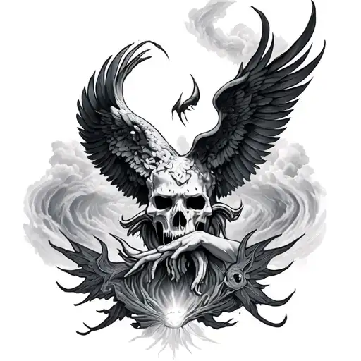 Heaven Vs Hell tattoo design idea