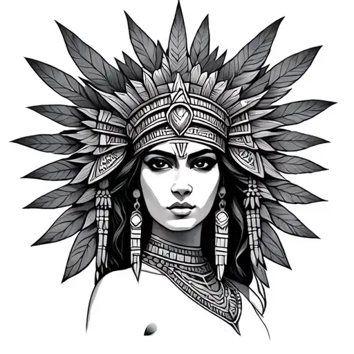 Aztec Princess tattoo design idea