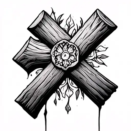wooden cross tattoo tattoo design idea