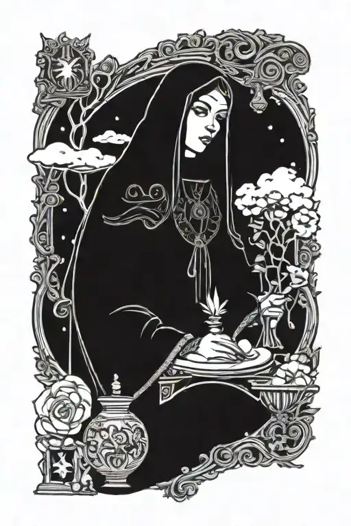 high priestess tarot tattoo design idea