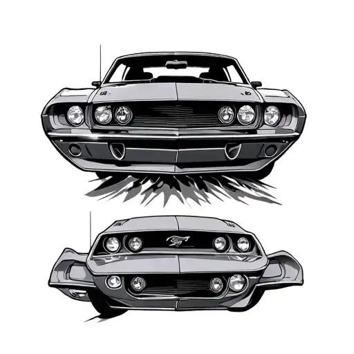 ford mustang tattoo design idea