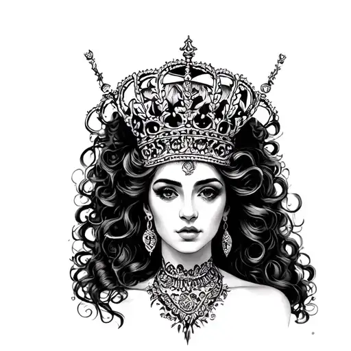 black queen tattoo design idea