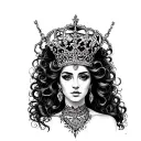 black queen tattoo design idea