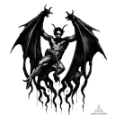 lucifer falling tattoo design idea