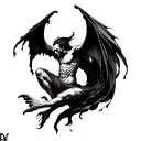 lucifer falling tattoo design idea