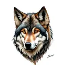 wolf feather  tattoo design idea