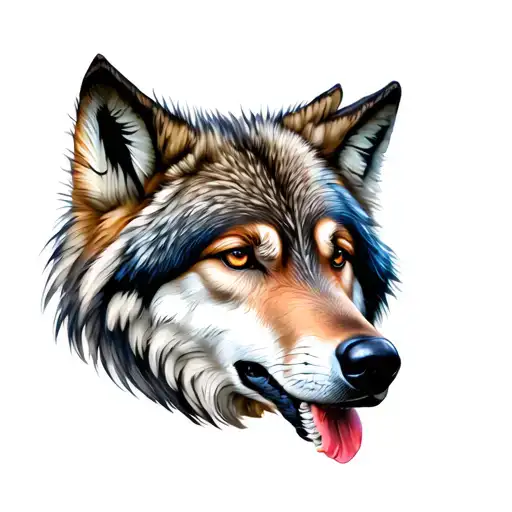 wolf feather  tattoo design idea