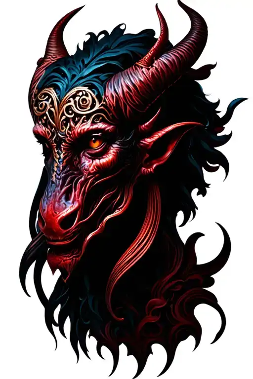 Devil with filigree design tattoo design idea