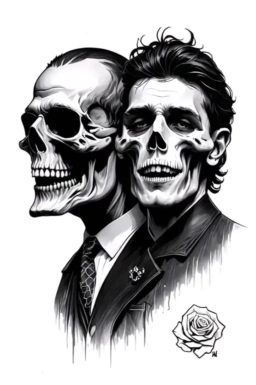 Brother and dad dead  tattoo design idea