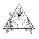 siblings triangle hibiscus tattoo design idea