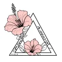 siblings triangle hibiscus tattoo design idea