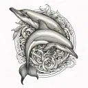 Dolphin and Tamaraws tattoo design idea