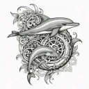 Dolphin and Tamaraws tattoo design idea