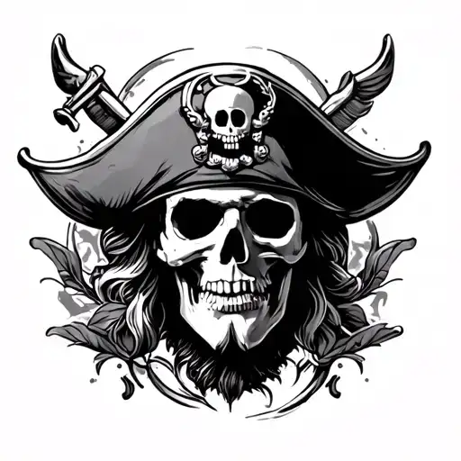 Beautiful Pirate tattoo design idea