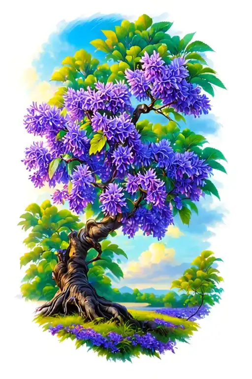 jacaranda tree tattoo design idea
