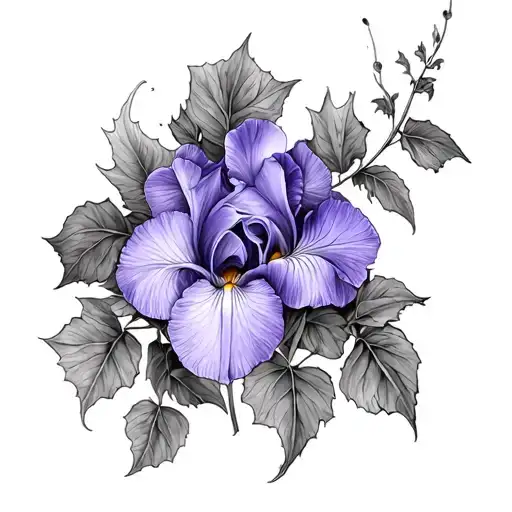 Ivy Iris violet tattoo tattoo design idea