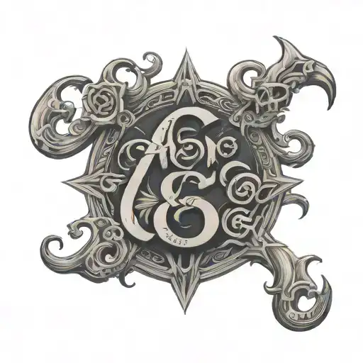 666 in written form tattoo design idea