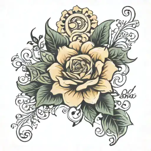 and the universe blessed her with a beautiful soul. in old english font. make it small but not too small. tattoo design idea