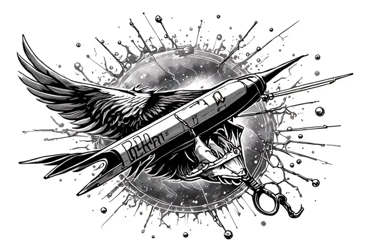 Chemical compilation adrenaline with a kite that meanders through tattoo design idea