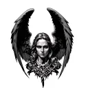 Angel of war mafia style neck tattoo design tattoo design idea