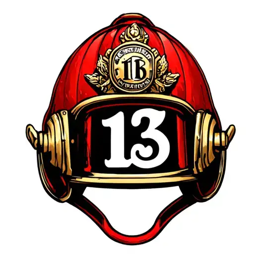 Lucky 13 Fire Chief Helmet tattoo design idea