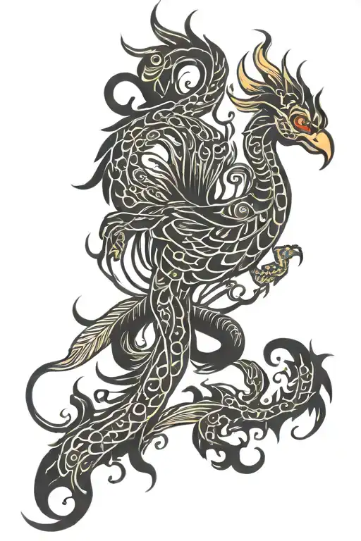 Scorpio Phoenix tattoo design idea