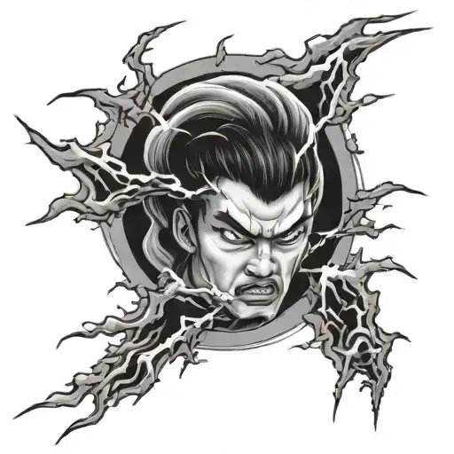 Japanese Lightning tattoo design idea