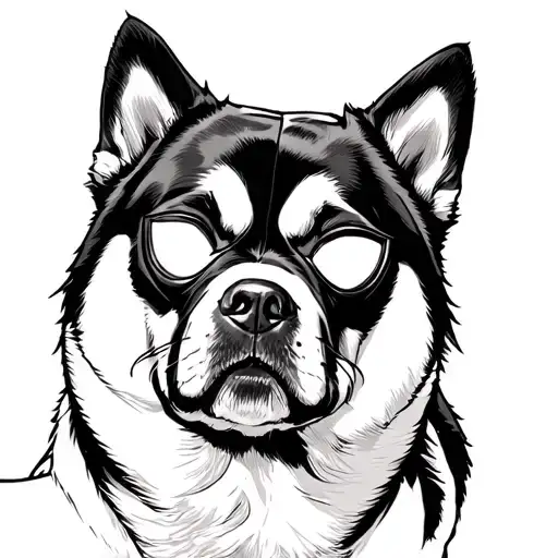 American Akita with a spider-man costume tattoo design idea