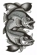 traditional bass fish tattoo design idea