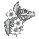 tyrannosaurus skeleton tattoo design idea