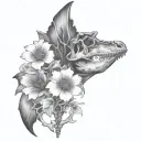 tyrannosaurus skeleton tattoo design idea