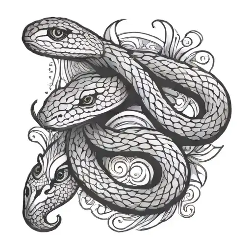 Virgo Snake tattoo design idea
