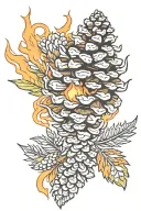 pinecone on fire  tattoo design idea