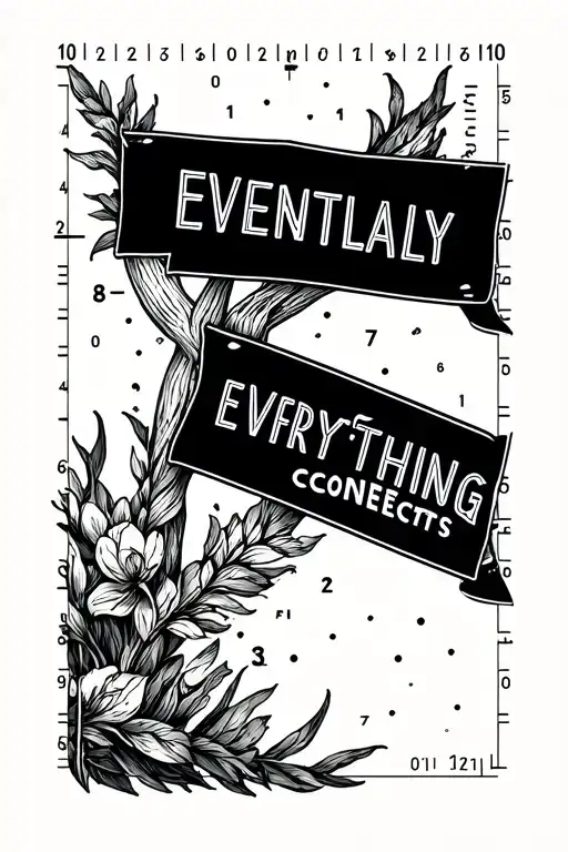 Coordinates Quote "Eventually everything connects" tattoo design idea