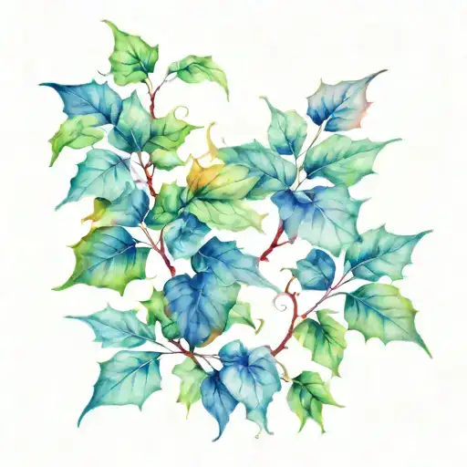 ivy leaves tattoo design idea