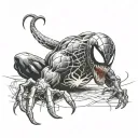 Venom feom spiderman tattoo design idea