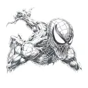 Venom feom spiderman tattoo design idea