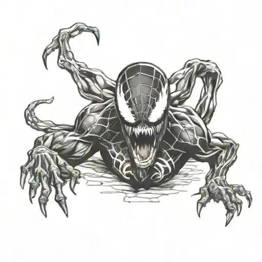 Venom feom spiderman tattoo design idea