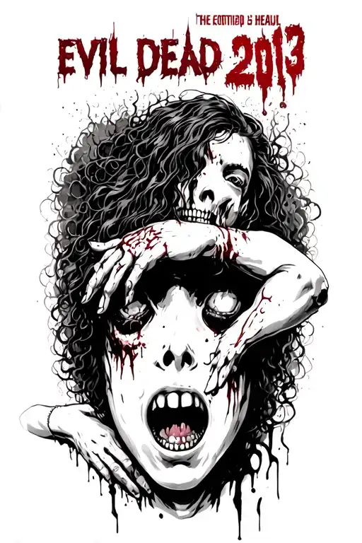 evil dead 2013 movie poster the girl getting dragged down to hell tattoo design idea