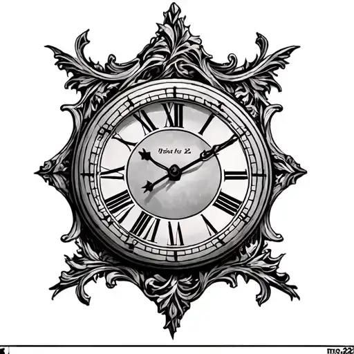 Roman numeral clock at 2:22 tattoo design idea