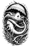 touch the bottom of the sea tattoo design idea