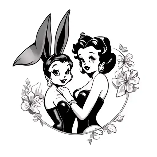 Lola bunny and Jessica rabbit and Betty boop tattoo design idea