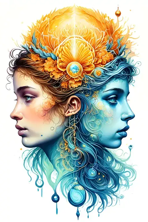 Aquarius And Gemini tattoo design idea
