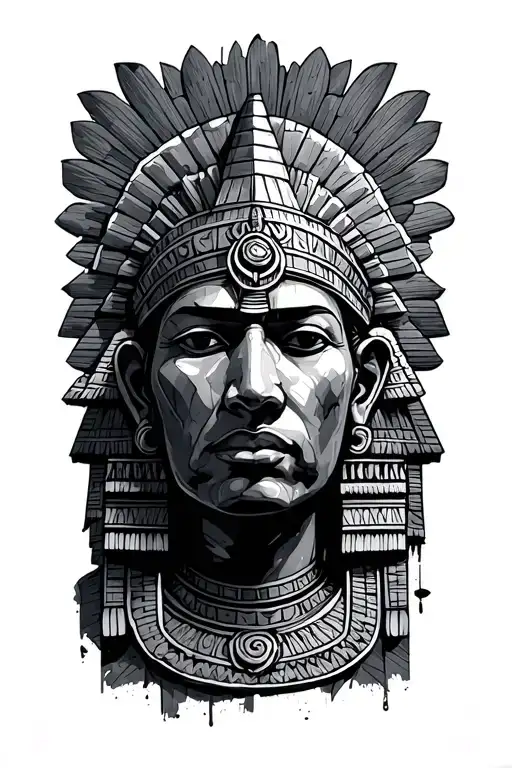 Aztec pyramid tattoo design idea