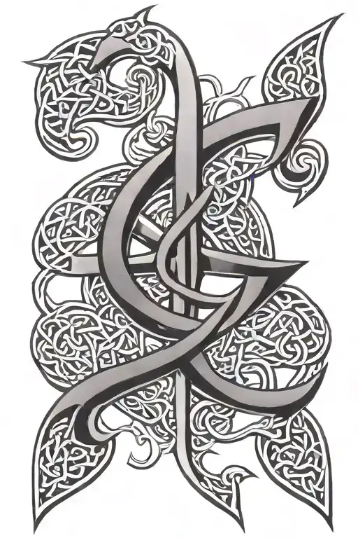 spearhead Celtic knotwork design incorporating tattoo design idea