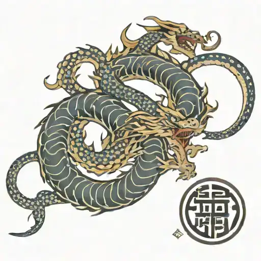 Ouroboros dragon tattoo design idea