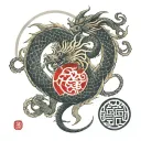 Ouroboros dragon tattoo design idea